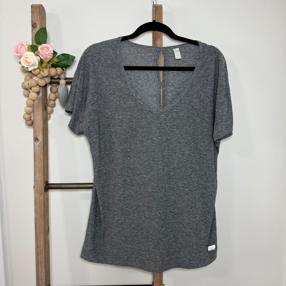 Marika Short‎ Sleeve Gray Open Back T Shirt Size X Large